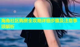 海角社区购房全攻略详细步骤及注意事项解析