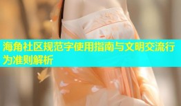 海角社区规范字使用指南与文明交流行为准则解析